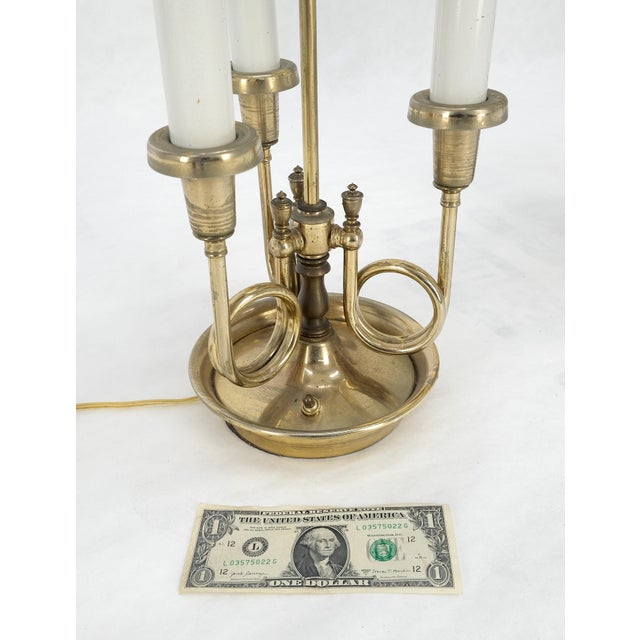 Stiffel Pair of Unusual Brass Shades Brass Bases Bouillotte Table Lamps MINT! For Sale - Image 4 of 15
