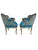 Late 19th Century Antique French Louis XV Style Carved & Painted Bergere Gilt Chairs Newly Reupholstered in Patterned Teal Velvet - Pair For Sale - Image 5 of 10