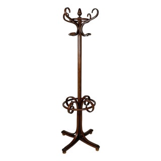Austrian Floor Coat Rack in Wood, 1940s For Sale