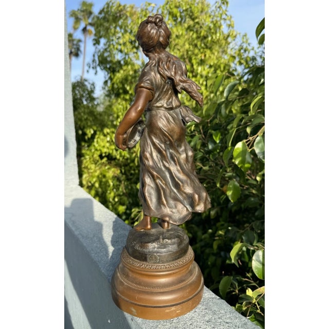 Metal “Le Baiser” by Moreau, French Sculptural Statue, 19th Century For Sale - Image 7 of 11