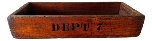 Antique Industrial Dovetail Wood Factory Tray