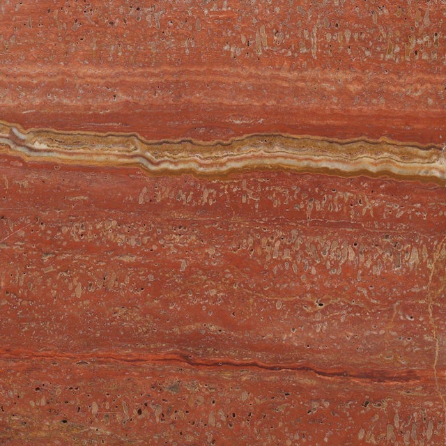 Modern Red Travertine Block Side Table For Sale - Image 4 of 4