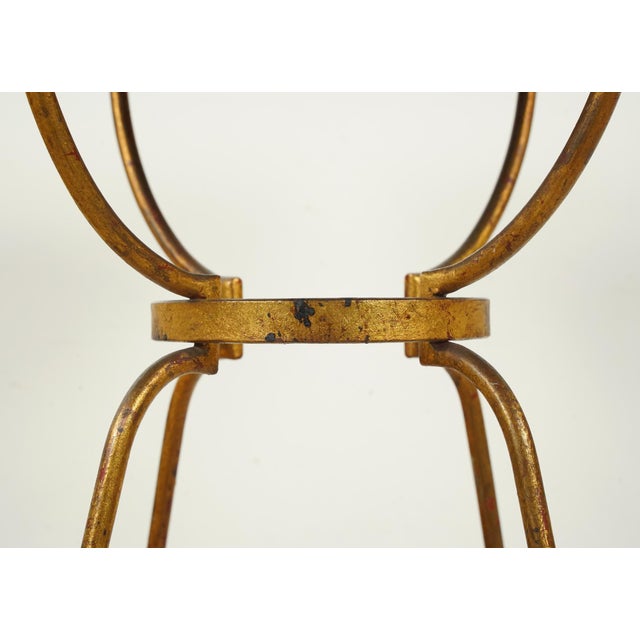 Metal Vintage European Round Mirrored Top Gueridon Side Table For Sale - Image 7 of 10