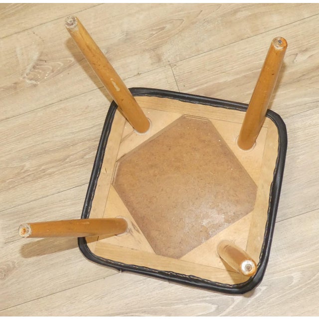 Light Blue and Red Wood Stools, 1950s, Set of 2 For Sale - Image 10 of 18