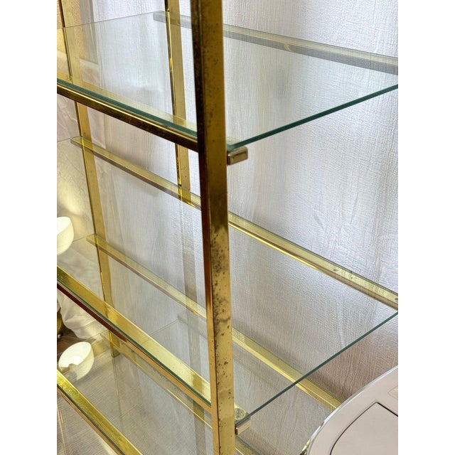 1970s Mid Century Modern Brass Etagere For Sale - Image 10 of 14