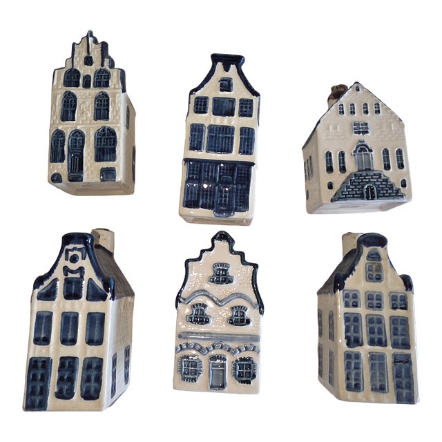 KLM Dutch Delft Miniature Building Liquor Bottles For Sale