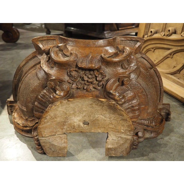 A Beautifully Carved Circa 1750 Oak Boiserie Element From France For Sale - Image 11 of 18