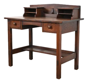 L. & J. G. Stickley Antique Mission Oak Arts & Crafts Writing Desk, Circa 1900