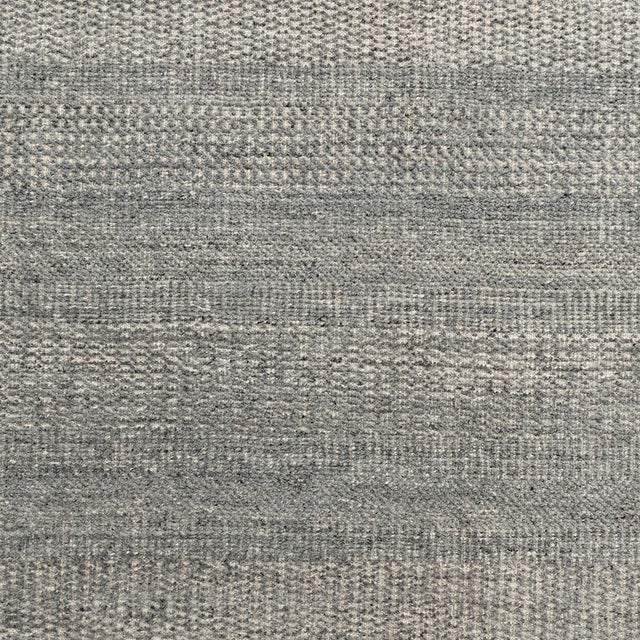 Zoe Rose Grass Modern Wool Gray-Ivory Hand Woven Rug 12ft X 15ft For Sale - Image 4 of 8