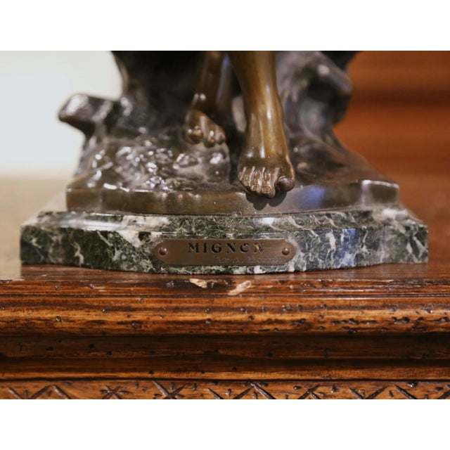 19th Century French Patinated Spelter Sculpture of Young Woman Signed A. Moreau For Sale - Image 4 of 12