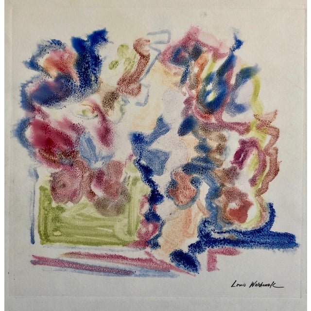 Louis Wolchonok, Abstract Expressionist Oil Painting Modern Pastel Monoprint WPA Jewish Artist For Sale