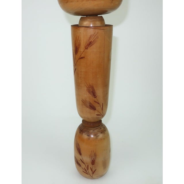 1940s Artist Signed Large Japanese Wood Kokeshi Dolls, Set of 3 For Sale - Image 9 of 16