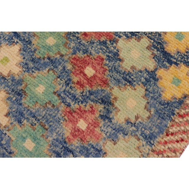 Textile Modern Balochi Blue/Red Wool Rug - 4'2''x6'1'' For Sale - Image 7 of 11