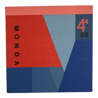 Small Vintage Abstract Geometric Painting by Gloria Klein For Sale