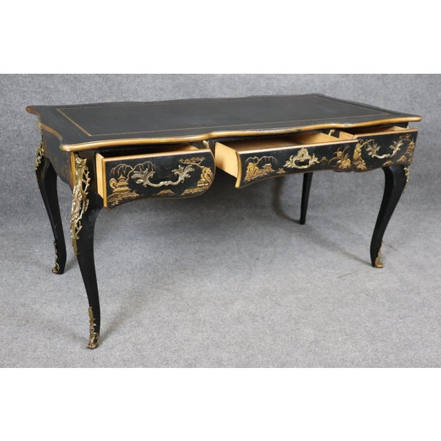 This is a superb French Louis XV style Chinoiserie desk by the country's finest furniture manufacturer Karges. Karges of...