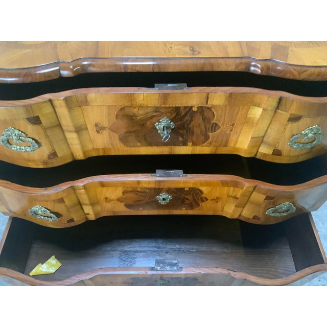 Wood Baroque Inlaid Light Walnut Chest of Drawers, 1760s For Sale - Image 7 of 18