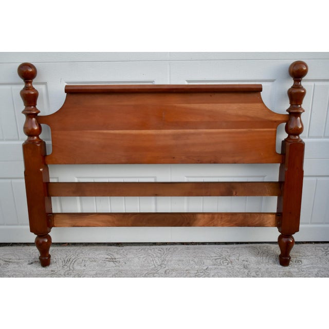 Vintage Full Size Solid Cherry Americana Style Headboard For Sale - Image 12 of 13