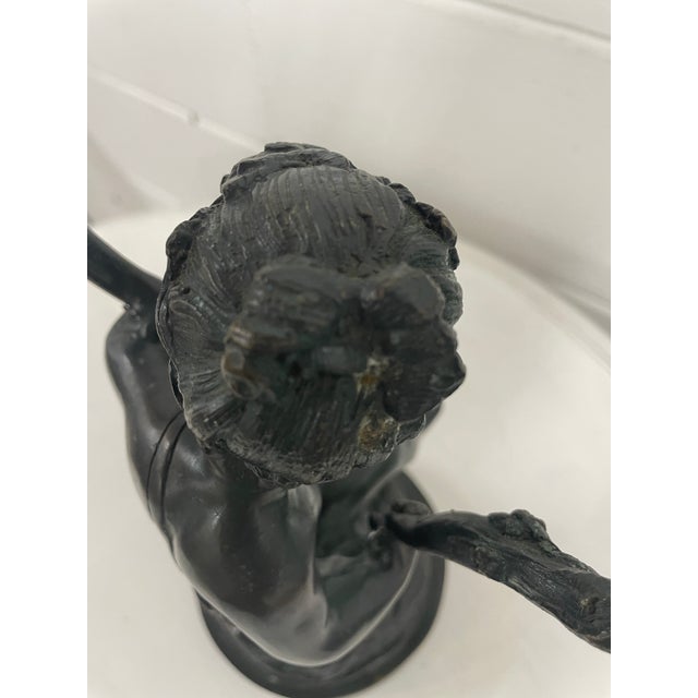 19th Century Italian Bronze and Iron Cherub Candelabra Sculpture For Sale - Image 10 of 10