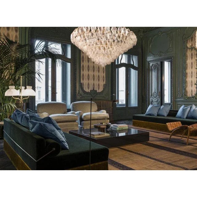 Large Poliedri Murano Glass Ceiling Lights or Chandeliers, Set of 2 For Sale - Image 3 of 12