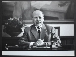 Walter Ulbricht Posing at a Desk, East Germany, 1950s
