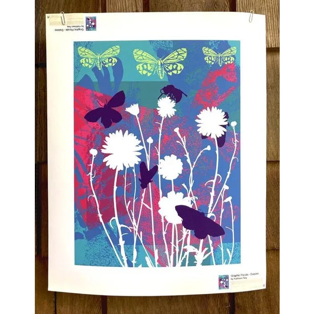"Graphic Flowers, Daisies" Contemporary Abstract Botanical Giclee Print For Sale - Image 4 of 6
