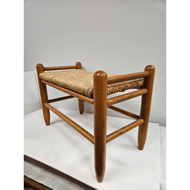 Danish Modern Rush Seat Footstool For Sale - Image 6 of 14