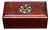 Rosewood Box With Turquoise & Gem Inlay - Chinese Jewelry Storage Chest For Sale