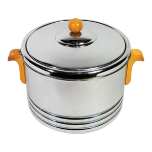 1930s Art Deco Ice Bucket Chrome and Bakelite
