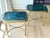 Vintage Pair of Italian Hollywood Regency Faux Bamboo Brass & Verde Marble Butler’s Tray Tables For Sale - Image 4 of 10