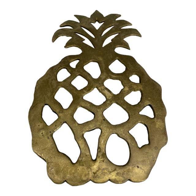 Mid 20th Century Brass Pineapple Trivet For Sale
