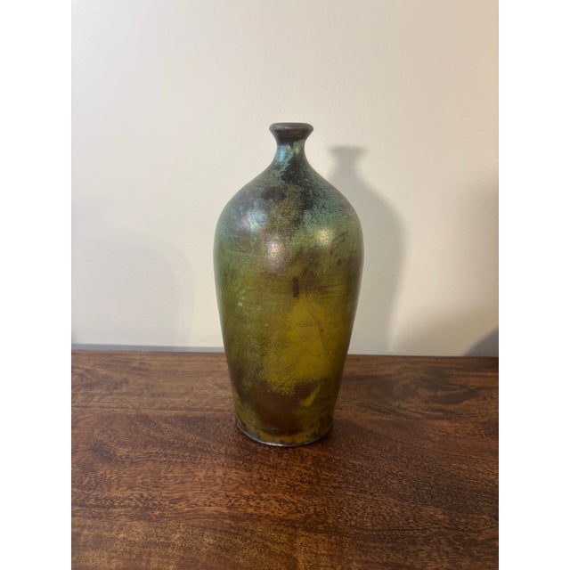 Large Vintage American Studio Ceramic Raku Bud Vase, 1999 For Sale In Miami - Image 6 of 8