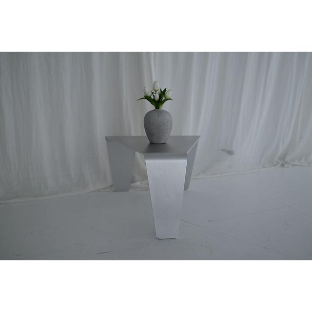 Sculptural Coffee Table in Brushed Aluminum by Veliento For Sale - Image 6 of 13