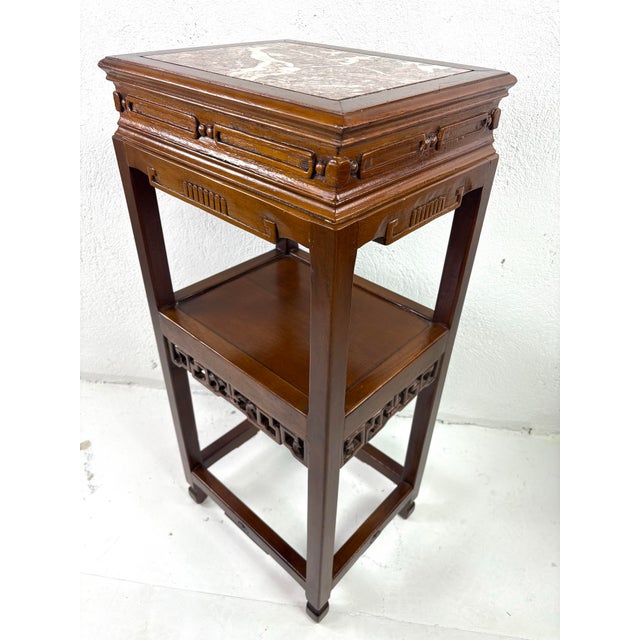 Early 20th Century Hand Carved Chinese Walnut Pedestal Table For Sale - Image 10 of 10