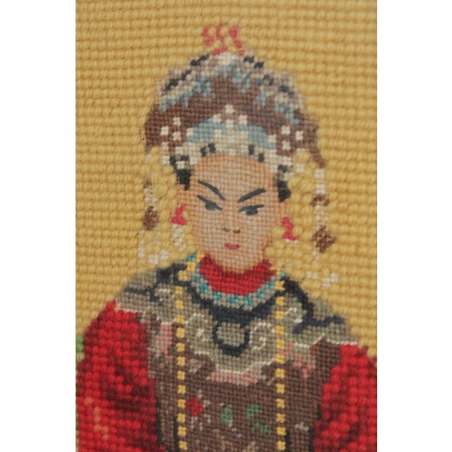 Vintage Framed Needlepoint Chinese Empress For Sale - Image 11 of 12
