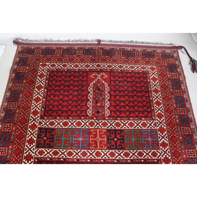 Vintage Afghan Turkmen Hand-Knotted Wool Rug, 1990s For Sale - Image 16 of 18
