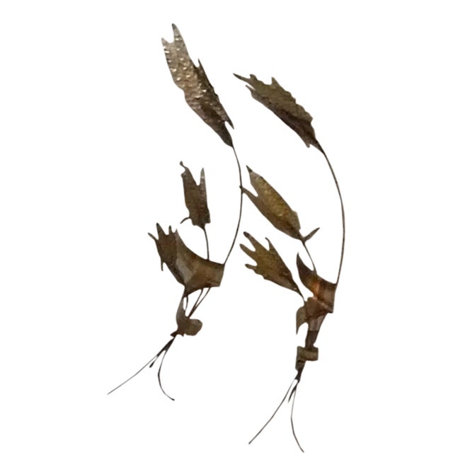 Vintage 70s Brass Wheat Grass Metal Wall Hangings Chairish