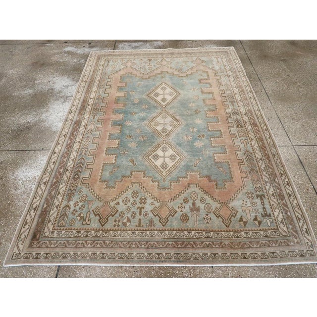 A vintage Persian Afshar accent rug handmade during the Mid-20th century. Measures: 5' 2" x 7' 6"