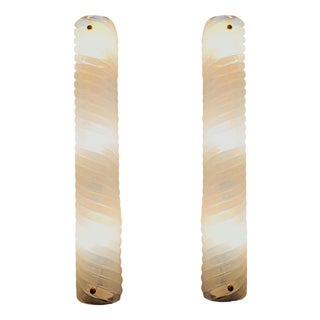 Wall Lights in Opaline from Helical, 1970s, Set of 2 For Sale