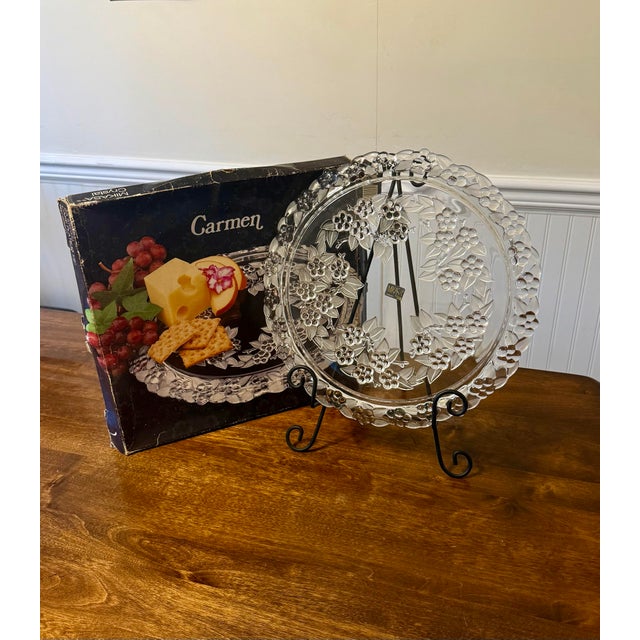 American Mikasa Walther Carmen Crystal Cake Plate For Sale - Image 3 of 12
