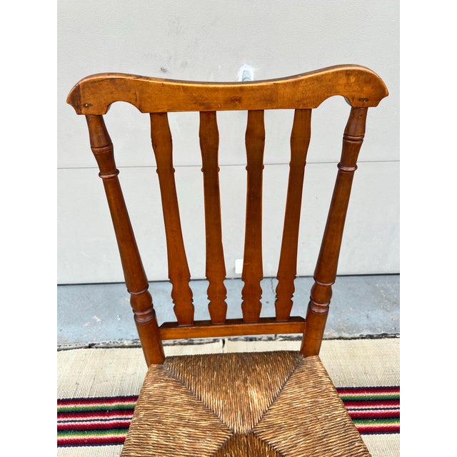 A Antique Country Bannister Back Side Chair, New England, Circa 1750’s For Sale - Image 4 of 12