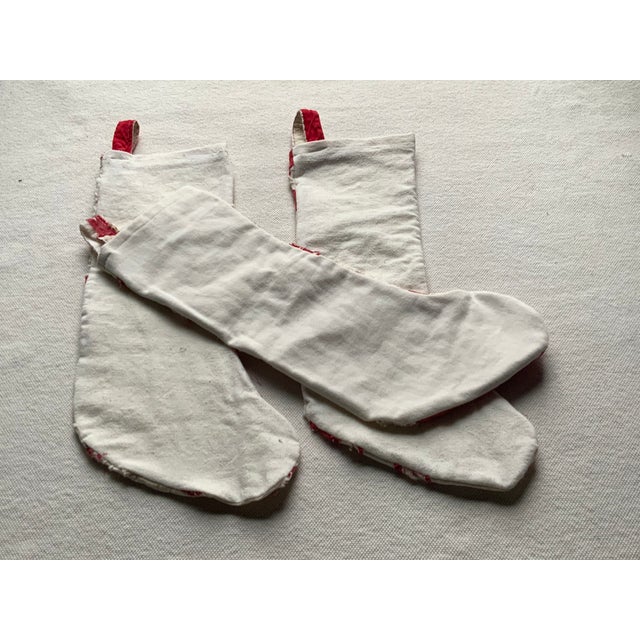 1960s American Star Quilt Christmas Stockings, Set of 3 | Chairish