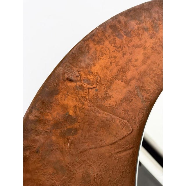 Copper Mid-Century Modern Italian Sculptural Copper Mirror by Angelo Bragali, 1950s For Sale - Image 8 of 18
