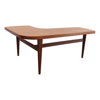 Large Boomerang Coffee Table in Teak, Denmark, 1960s For Sale