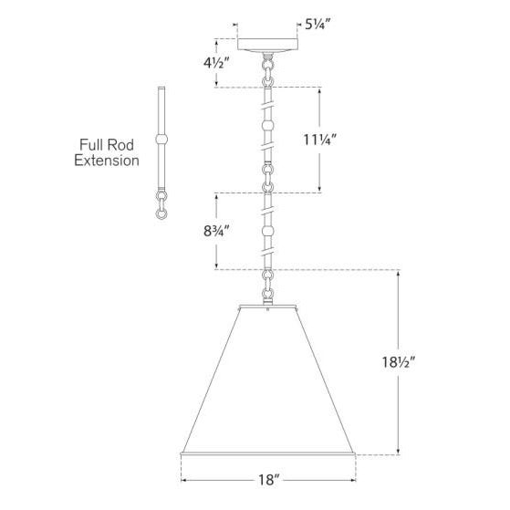 Visual Comfort Thomas O'Brien for Visual Comfort Signature Goodman Medium Hanging Light in Bronze with Bronze Shade For Sale - Image 4 of 4