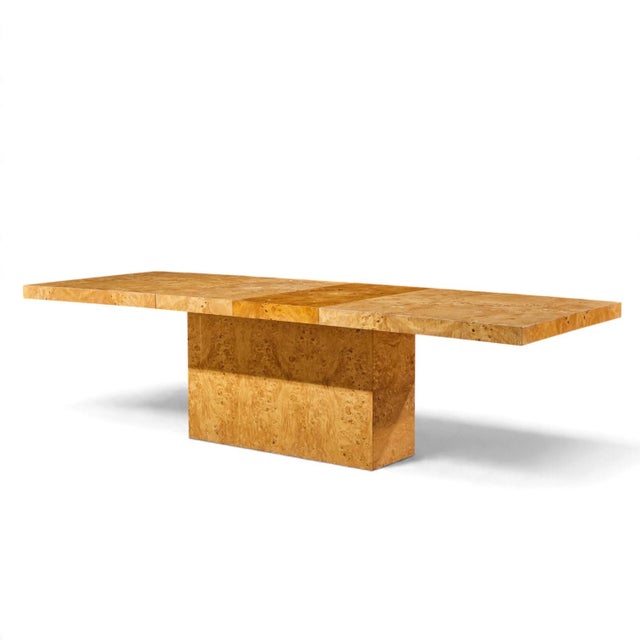 Mid-Century Modern Milo Baughman for Thayer Coggin Mid Century Burlwood Expanding Dining Table With 2 Leaves For Sale - Image 3 of 13