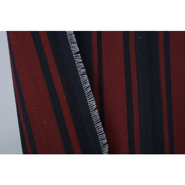 Brick Red 1960s Turkish Striped Kilim Rug 6'8'' X 10'7'' For Sale - Image 8 of 10