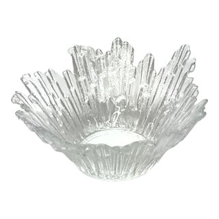 Northern Lights Revontulet Ice Glass Bowl by Tauna Wirrkala for Humppila Finland 1970s For Sale