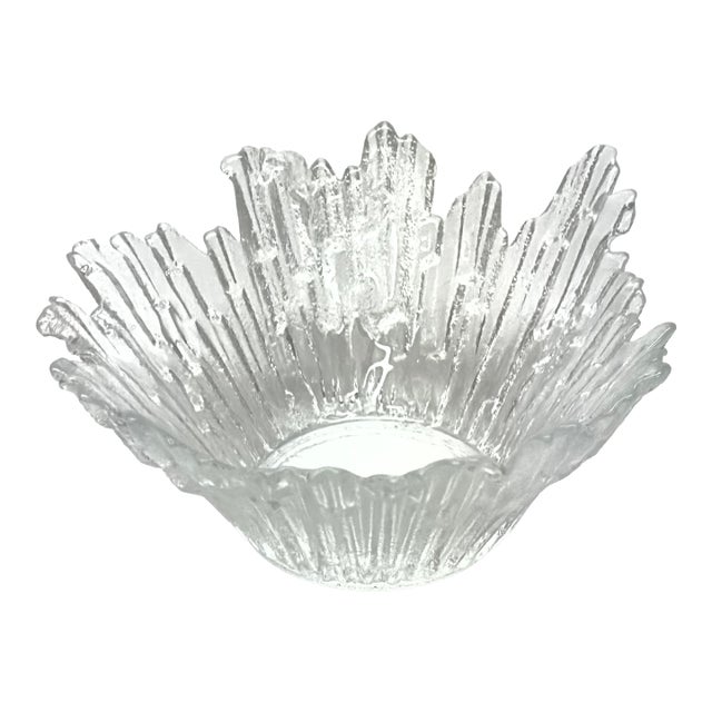 Northern Lights Revontulet Ice Glass Bowl by Tauna Wirrkala for Humppila Finland 1970s For Sale