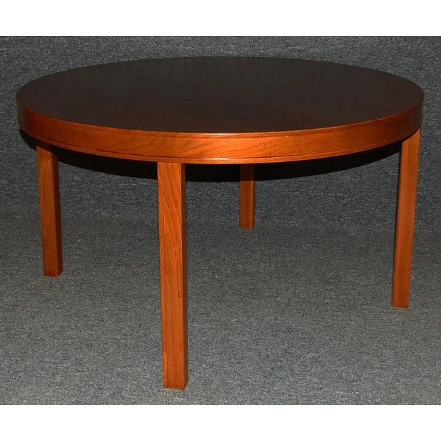 Mid 20th Century Swedish Mid-Century Modern Round Walnut End or Coffee Table by Carl Malmsten For Sale - Image 5 of 8