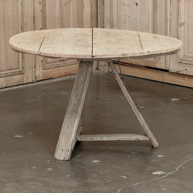 18th-Century-Rustic-Dutch-Stripped-Oak-Round-Tilt-Top-Center-Table For Sale - Image 12 of 18